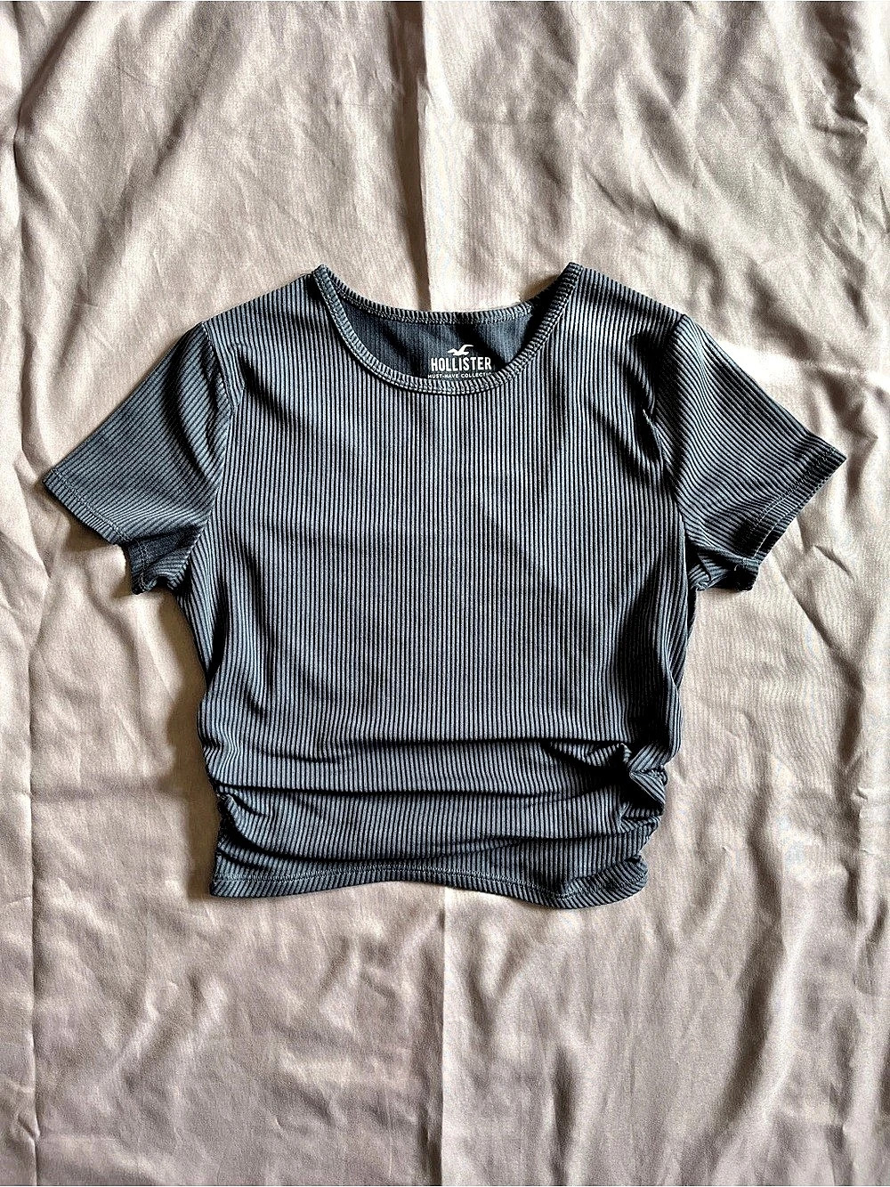 Hollister Ribbed Baby Tee With Ruching
